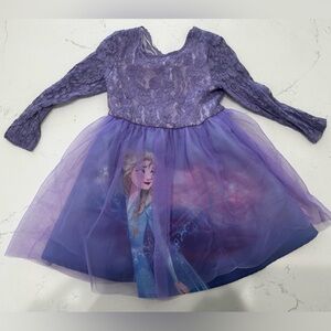 Disney Elsa Purple Princess Kids Costume Dress